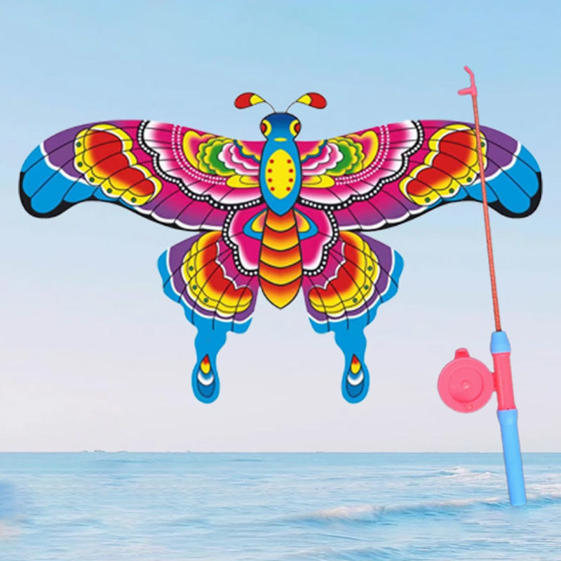 Children's Kite Featuring Fishing Rod Design