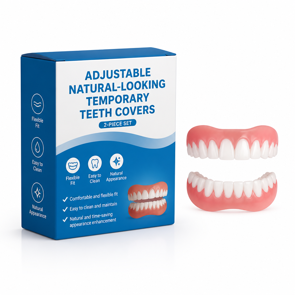 Adjustable Natural-Looking Temporary Teeth Covers (2-Piece Set)