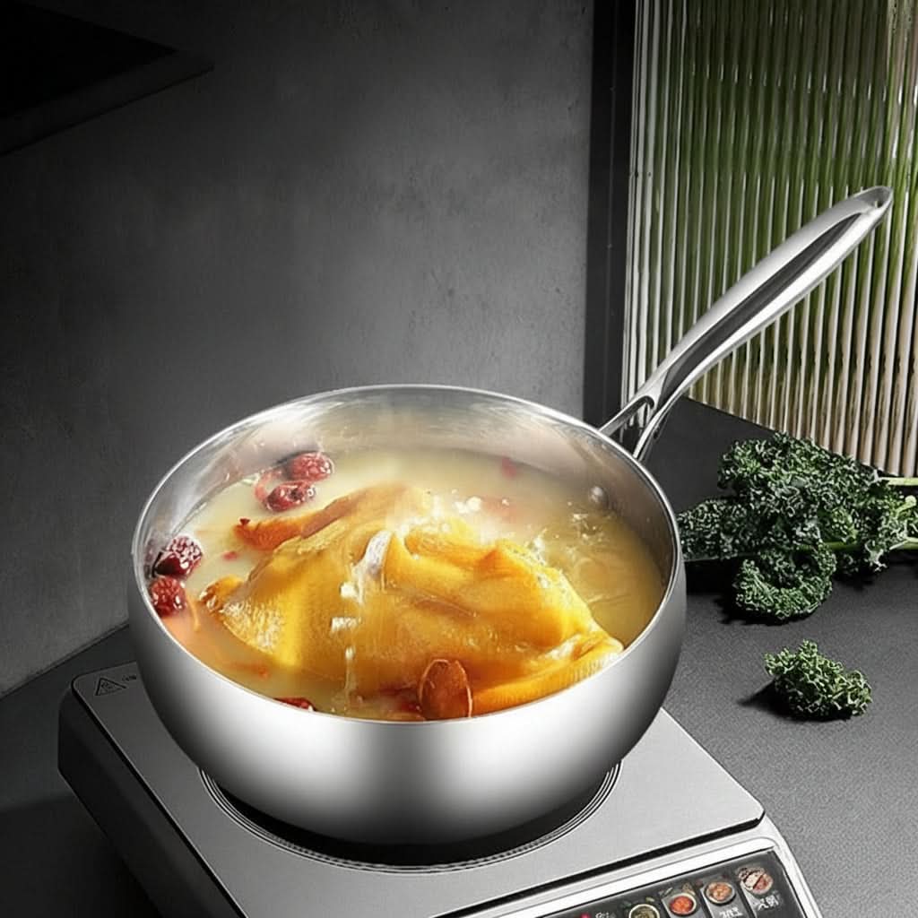 Deep Hammered Skillet for Gas and Induction Cooking