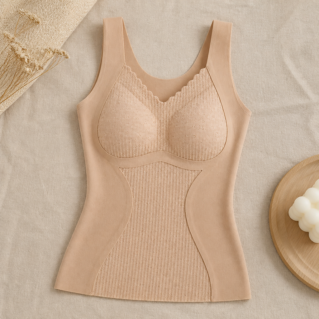 VeloFlex™ – Thermal Seamless Contouring Camisole Featuring Integrated Lace Bra