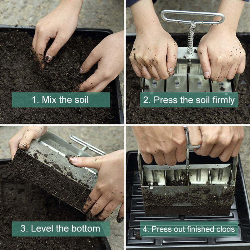 Earth Block Press in Stainless Steel – Eco-Friendly Seed Starting Tool