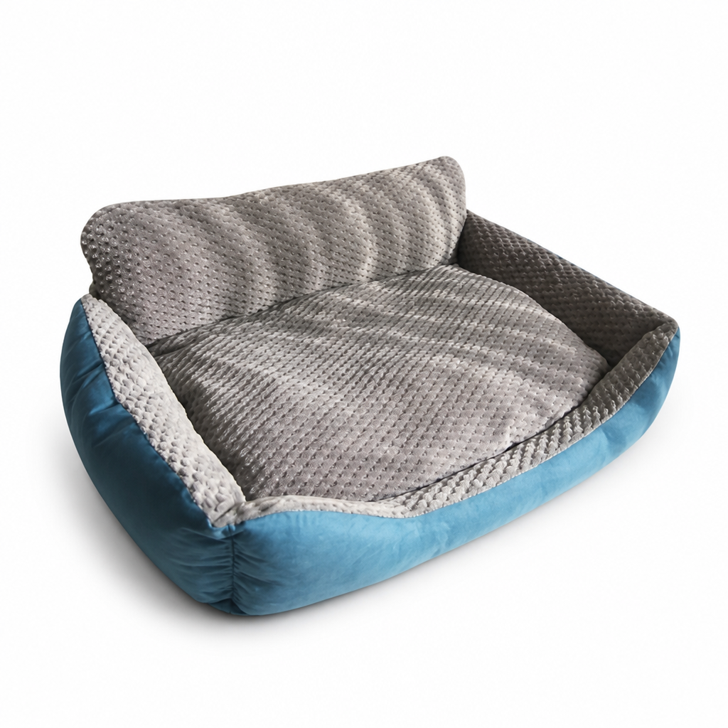 Orthopedic Foam Plush Bolster Dog Bed (Removable Washable Cover)