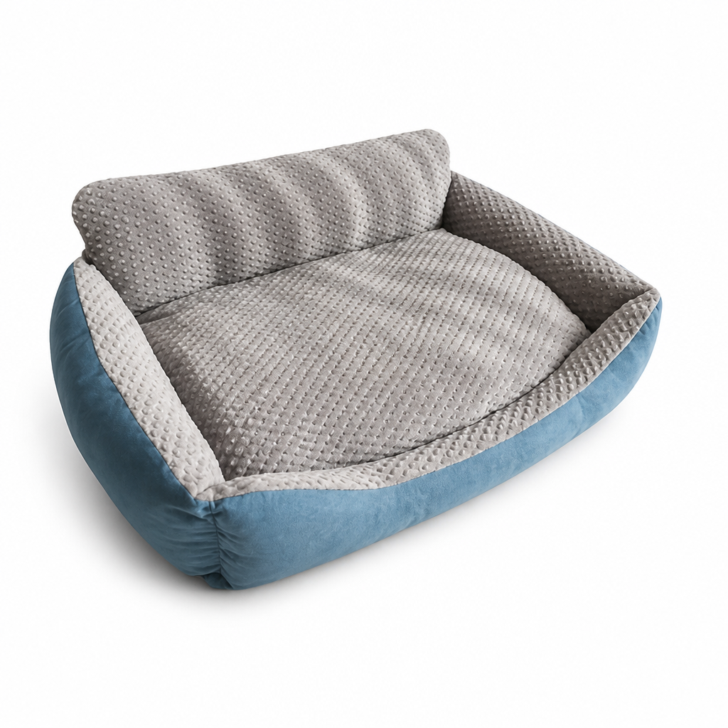 Orthopedic Foam Plush Bolster Dog Bed (Removable Washable Cover)