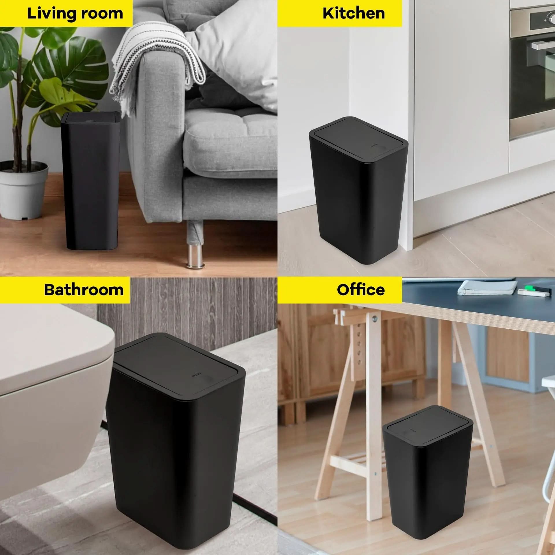 Slim Top Trash Bin 10L - Space-Saving Design