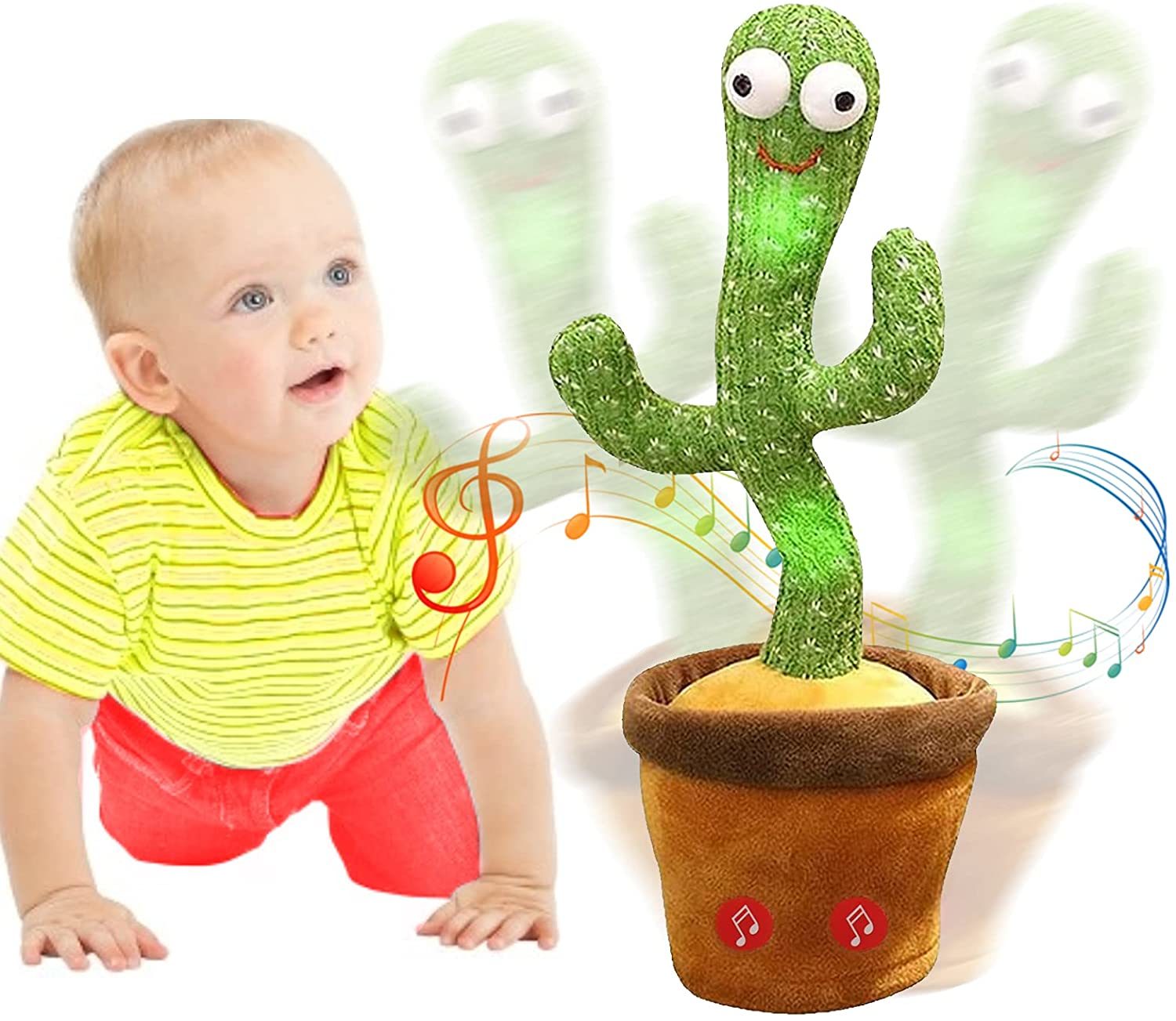 Musical Cactus Toy with LED Lights