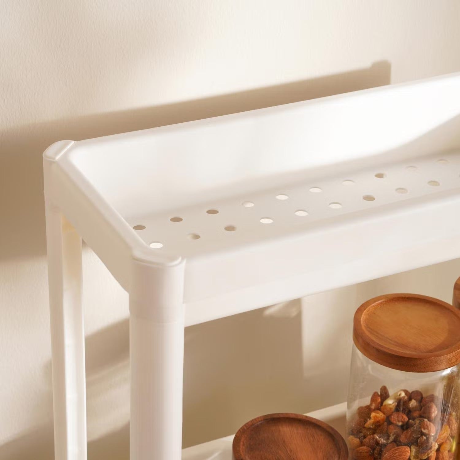 Compact 3-Tier Kitchen Organizer with Wheels for Small Spaces