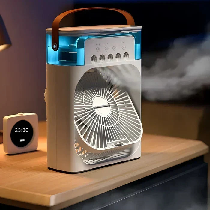 USB Personal Cooling Fan – 3-in-1 Air Cooler, Humidifier & LED Mood Light