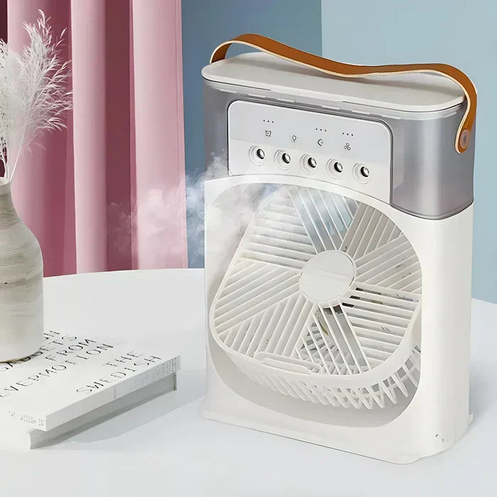 USB Personal Cooling Fan – 3-in-1 Air Cooler, Humidifier & LED Mood Light