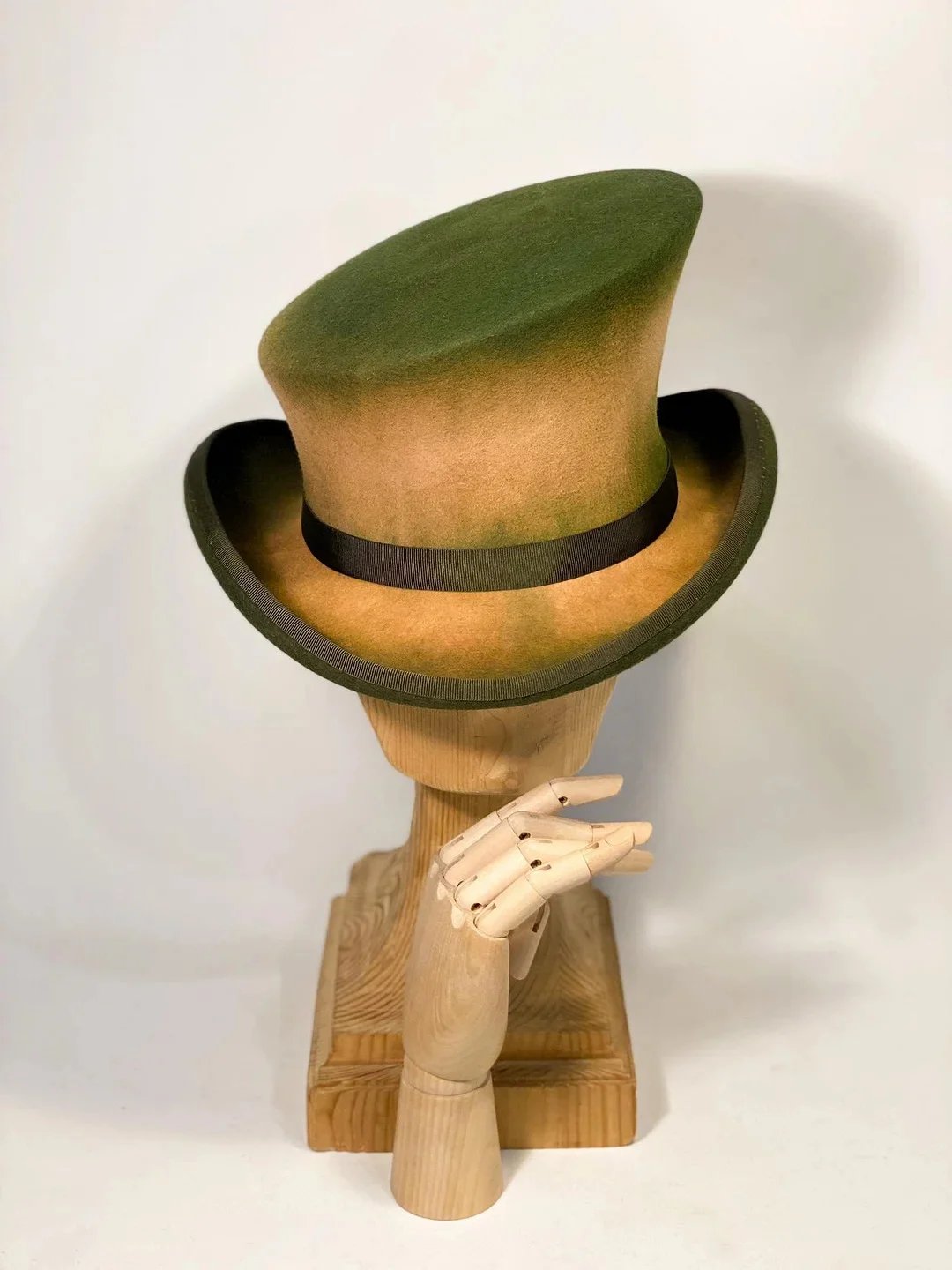 Asymmetrical Hand-Sewn Wool Cylinder Hat