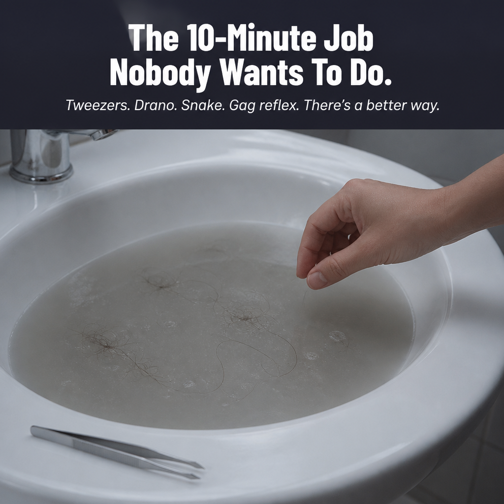 AquaSealPro™ — Catch Hair, Seal Drains, Clean with a Single Press