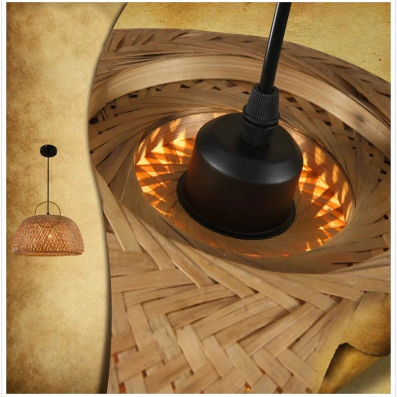Handcrafted Bamboo Pendant Light – Warm Radiance Through Organic Weave