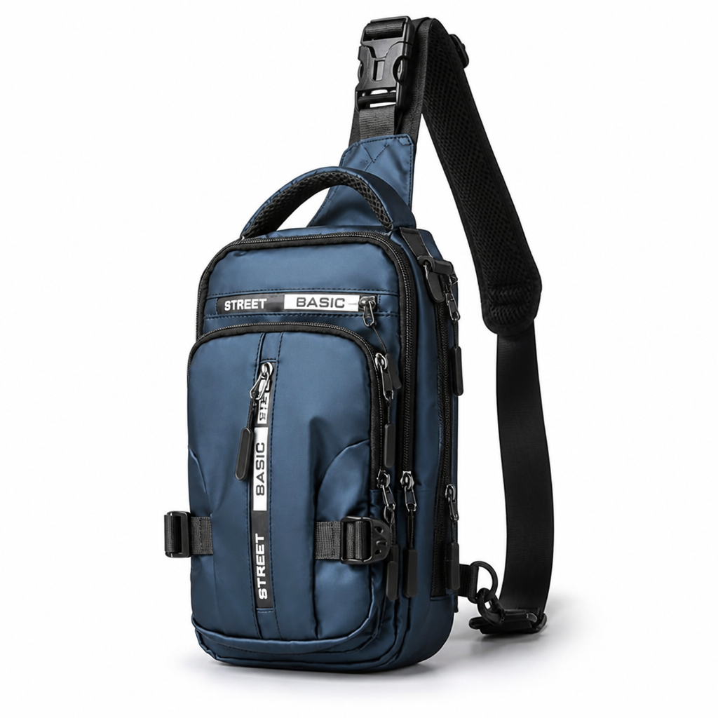 Compact Lightweight Nylon Crossbody Sling Backpack