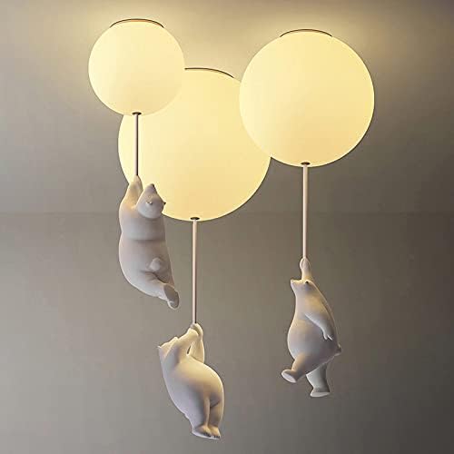 Ceiling Light Featuring Playful Bear Design and Balloon Elements