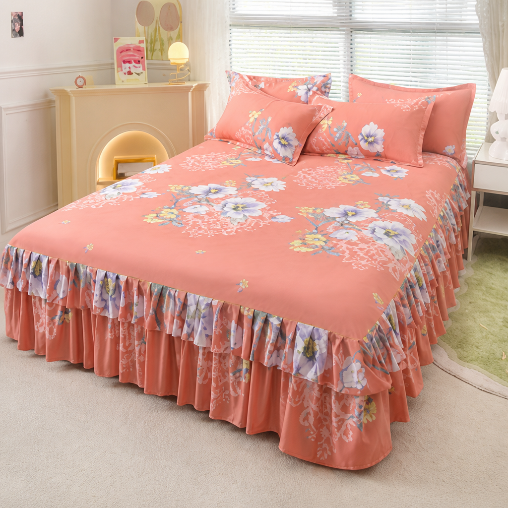 Three-Piece Ruffled Bedding Set™ — Wrap Your Bedroom in Cozy Elegance and Effortless Charm