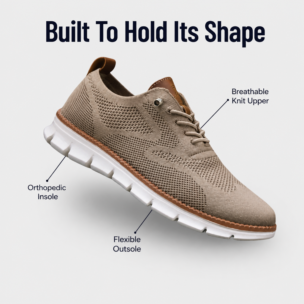StrideAura™ – Breathable Knit Walking Shoes with Orthopedic Arch Support