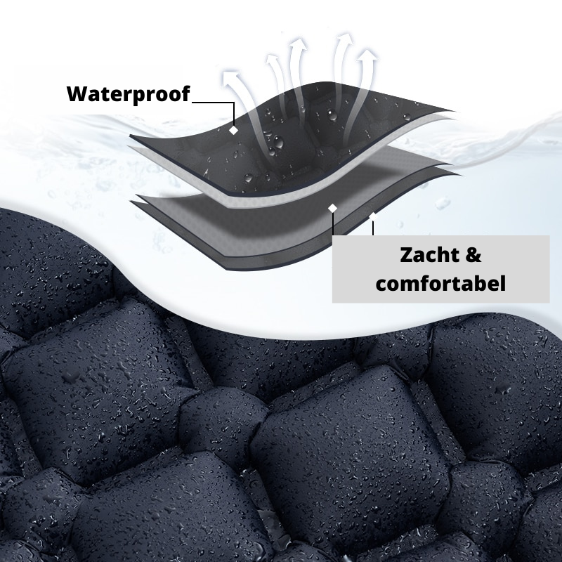 Inflatable Sleeping Pad with Pump, Waterproof Feature & Integrated Pillow