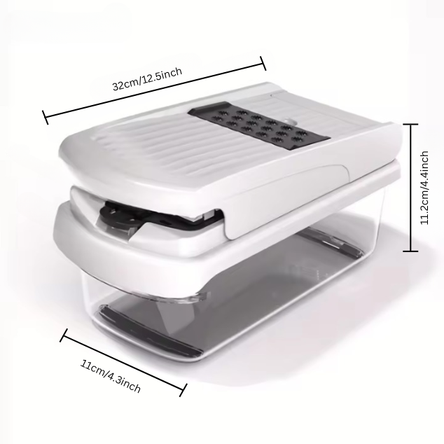 8 Blades Vegetable Slicing Tool – Comes with Collection Box & Safety Guard