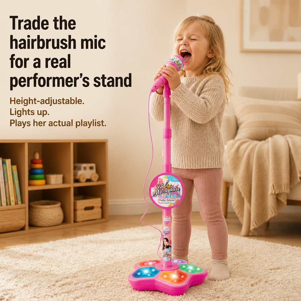 HarmonyVibe™ — Swap the Hairbrush Mic for a True Performer’s Stand | Pink, Blue, Black