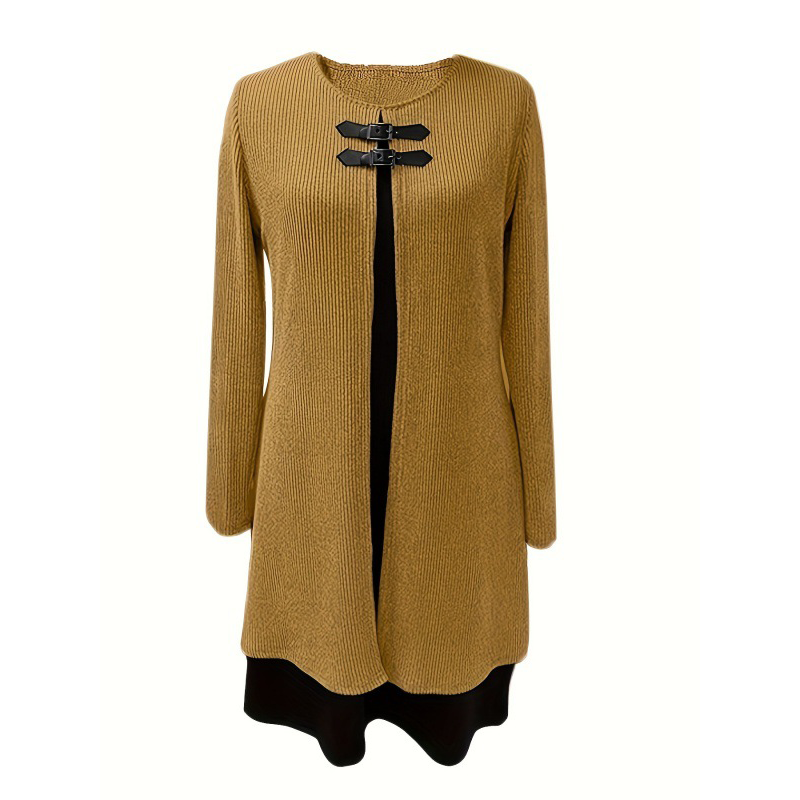A-line Dress for Women Featuring Faux Leather Straps