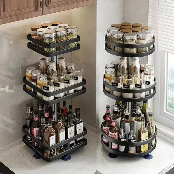 Tiered Spice Organizer with Rotating Design