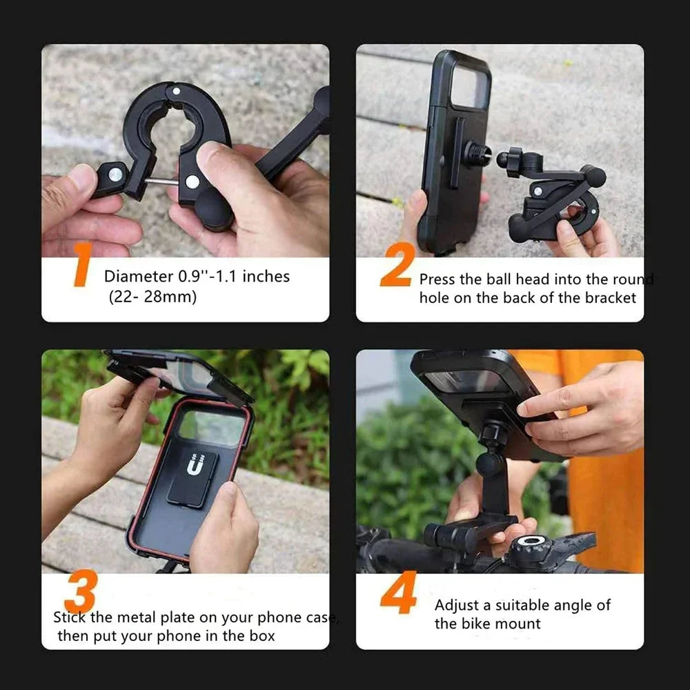 360° Rotating Waterproof Phone Mount for Bicycles