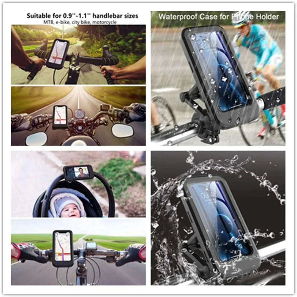 360° Rotating Waterproof Phone Mount for Bicycles