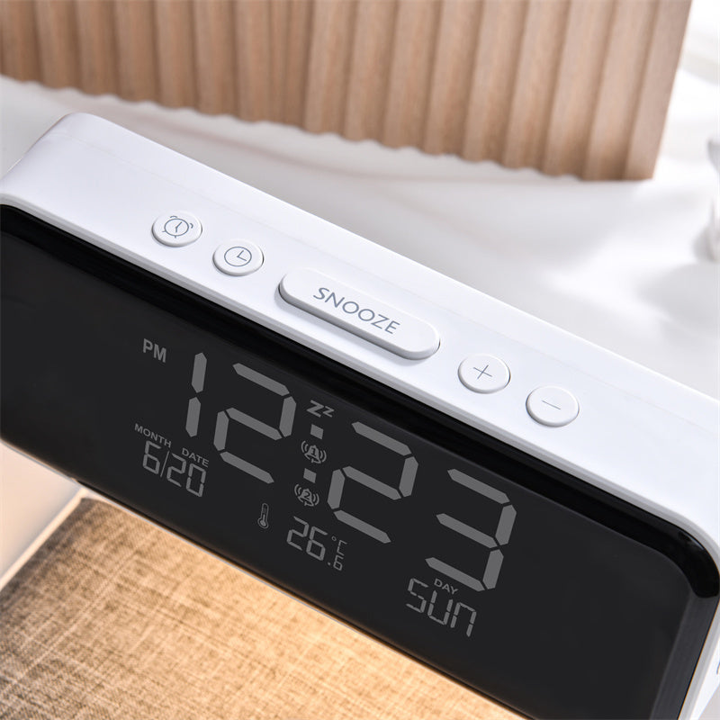 Alarm Clock and Wireless Charging Station Bedside Lamp