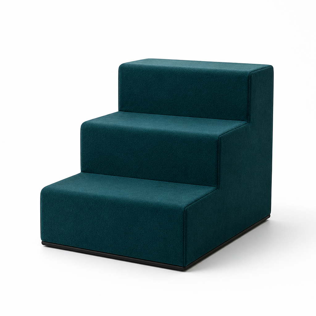Non-Slip Velvet Foam Pet Stairs (3-Step)