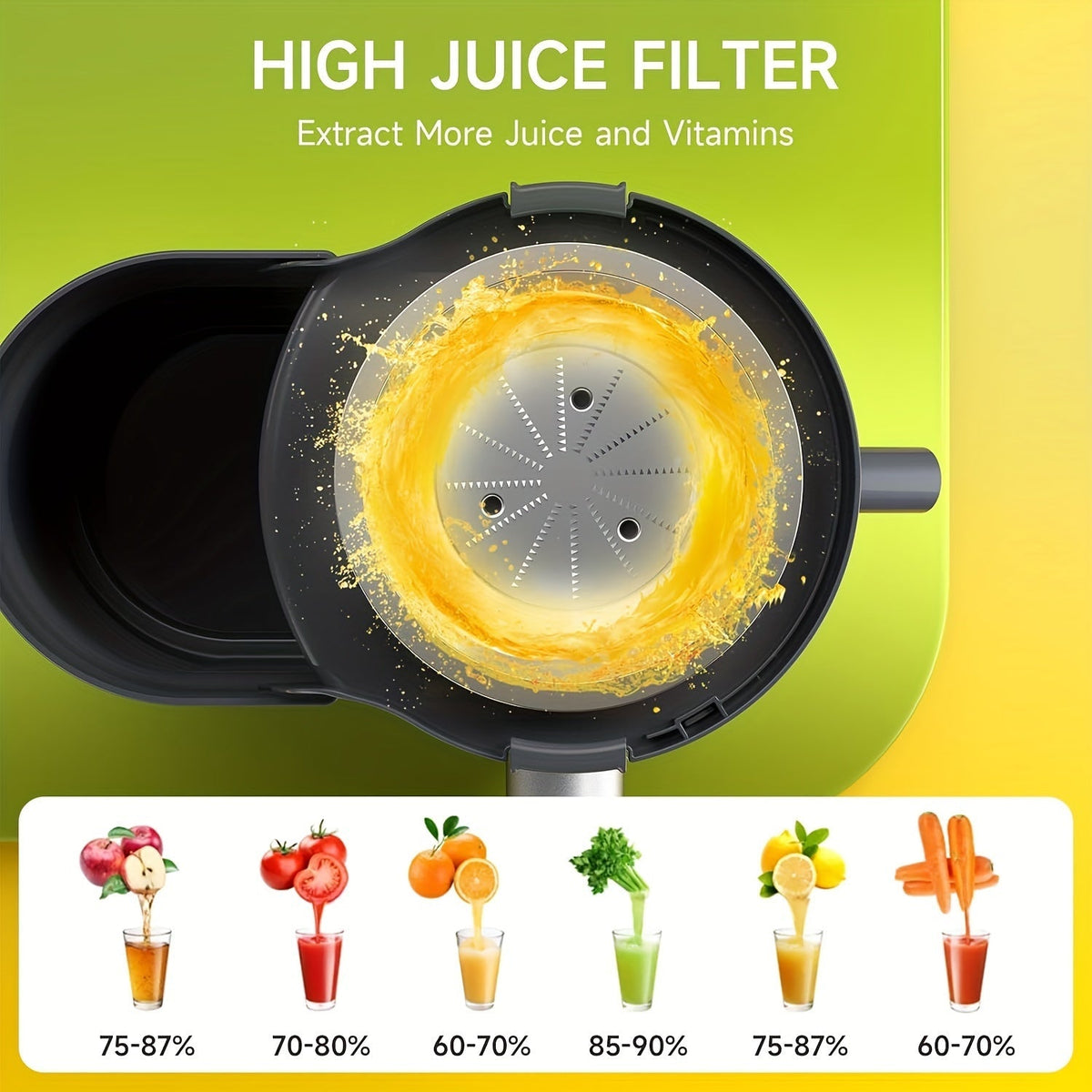500W Stainless Steel Juicer for Fruits and Vegetables with Wide Mouth