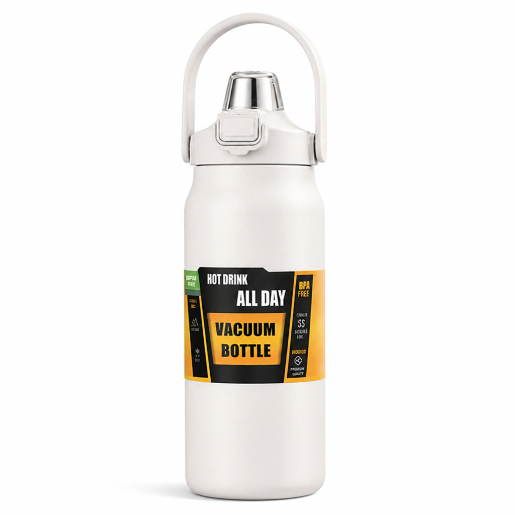 Insulated Stainless Steel Thermos Bottle (Integrated Straw)