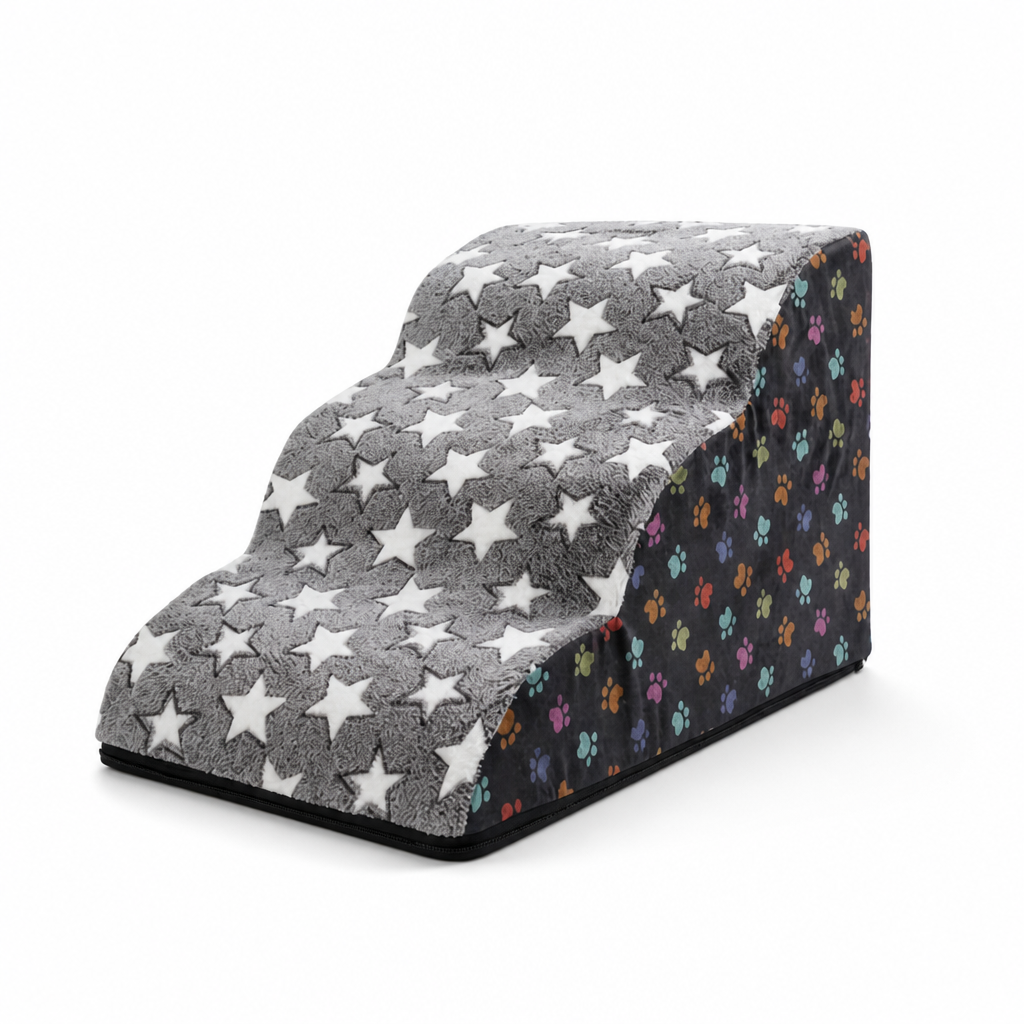 Plush Foam & Non-Slip Pet Stairs (Removable Washable Cover)