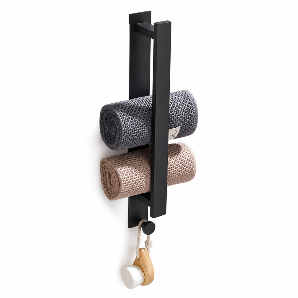 No-Drill Space-Saving Stainless Steel Towel Rack