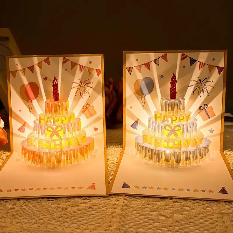 Handcrafted 3D Birthday Card with Music and LED Lighting