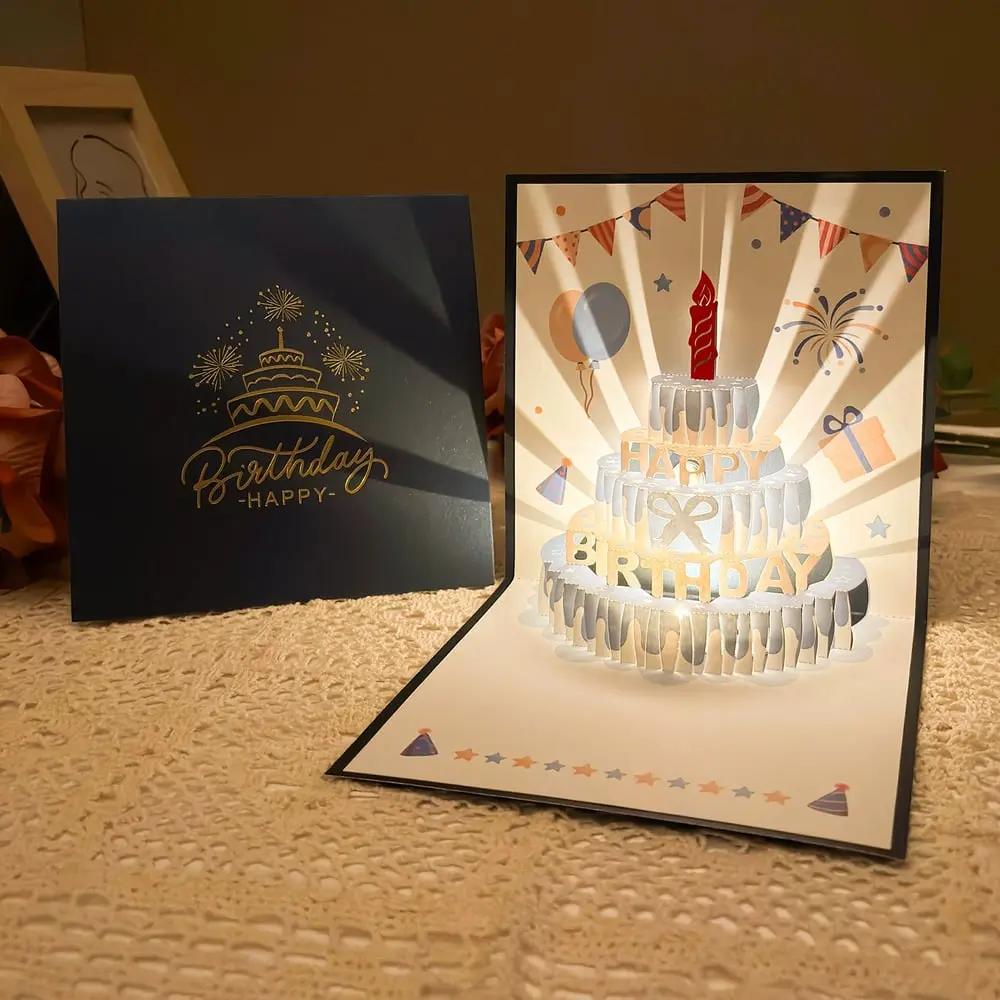 Handcrafted 3D Birthday Card with Music and LED Lighting