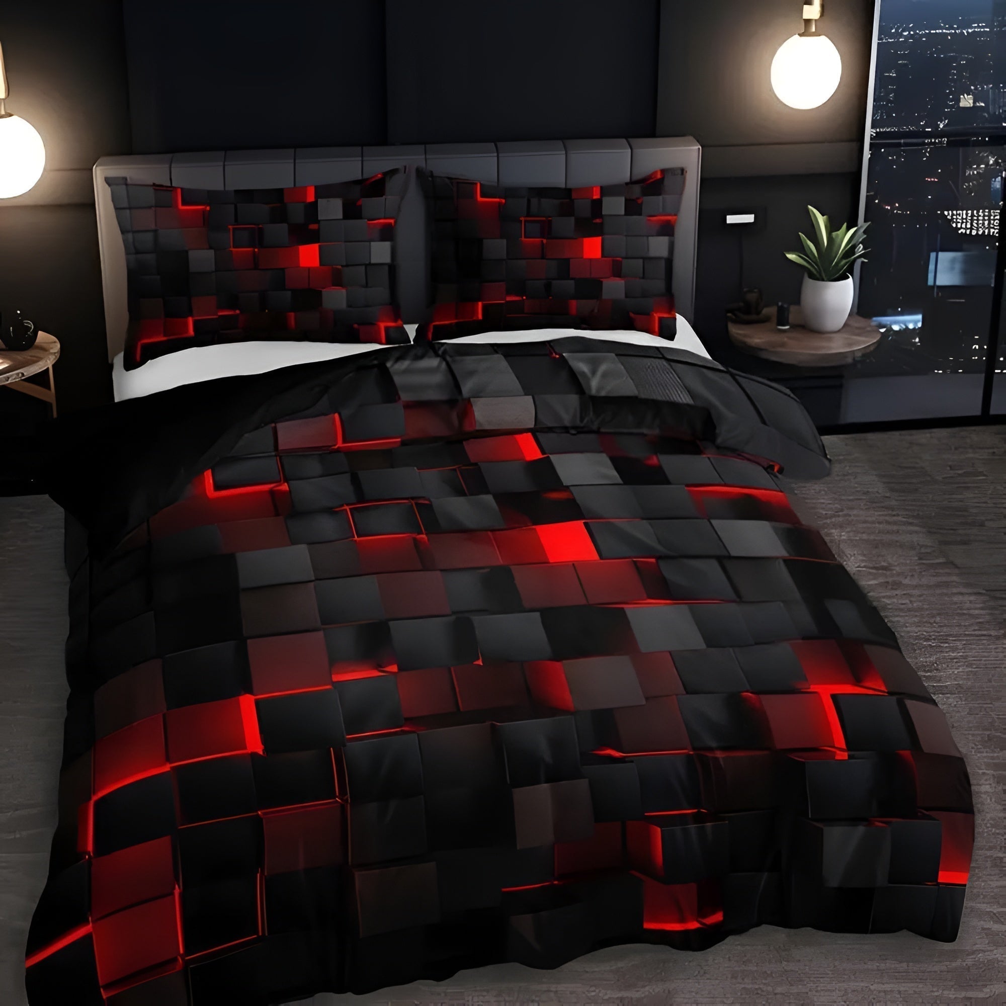 Futuristic 3D Comfort Bedding Set for Gamers