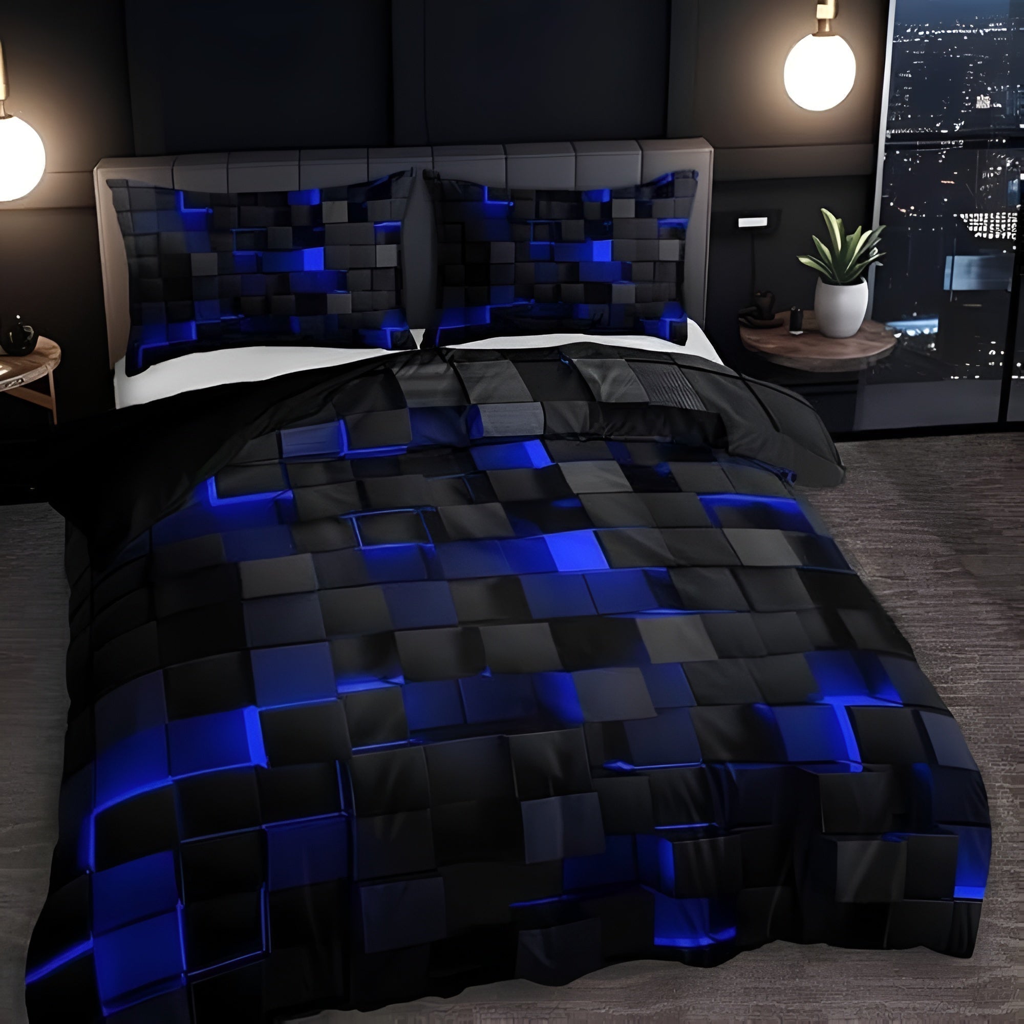 Futuristic 3D Comfort Bedding Set for Gamers