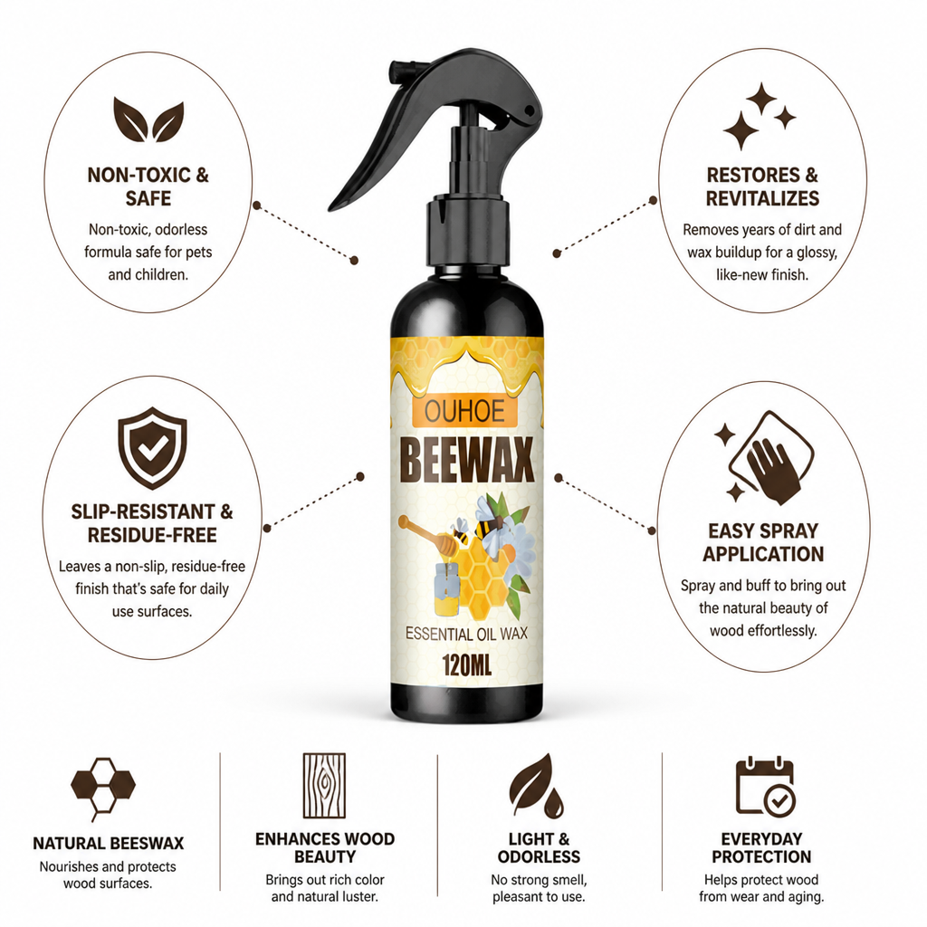 Natural Beeswax Non-Toxic Furniture Care Spray (120 mL)
