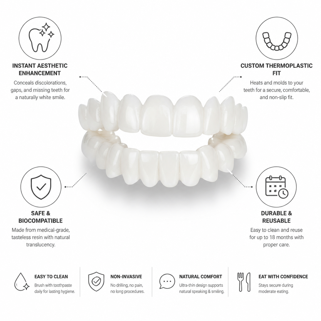 Heat-Fit Ultra-Thin Reusable Smile Veneers