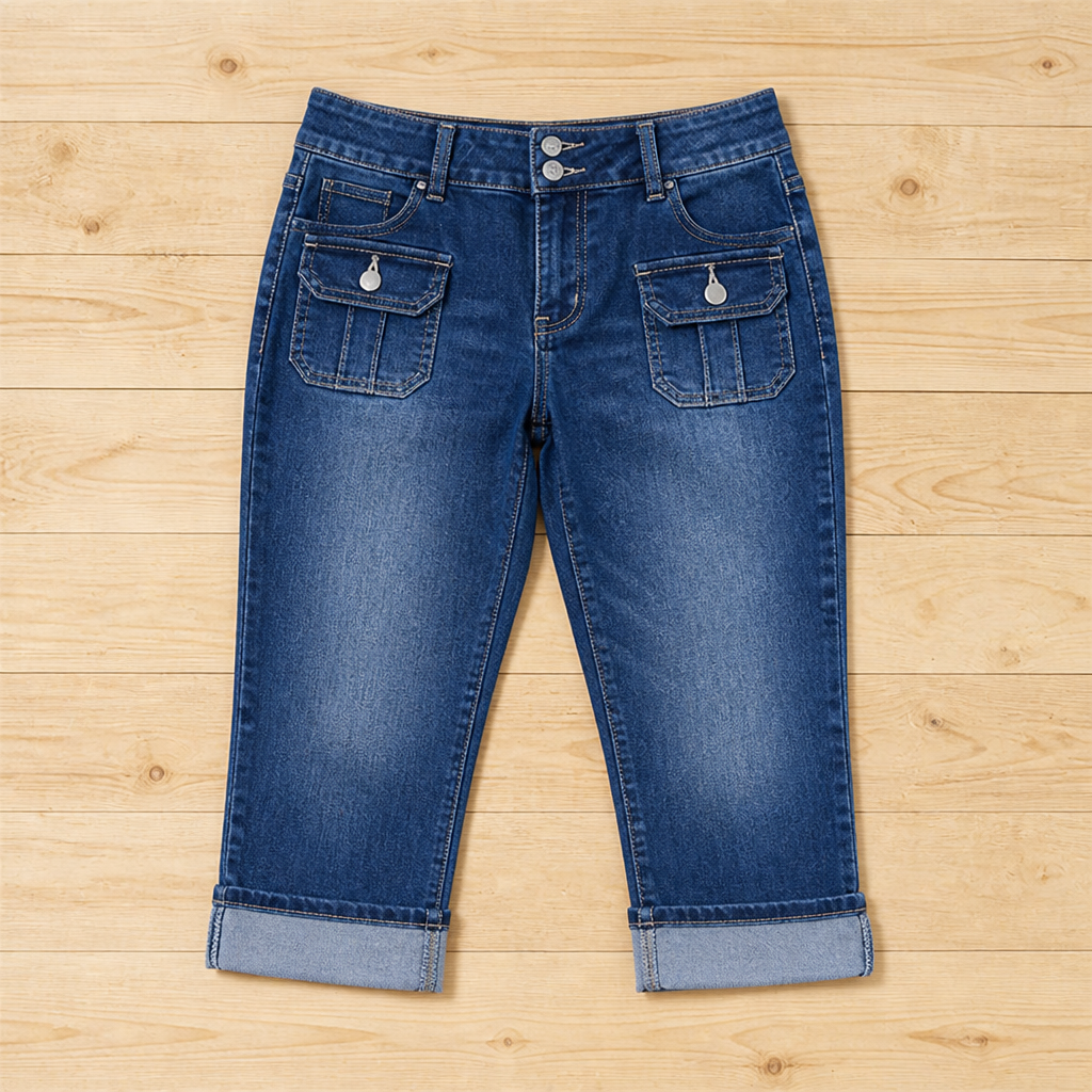 VitalDenim™ Slim Fit Stretch Capris — Embrace Every Curve with Unstoppable Comfort