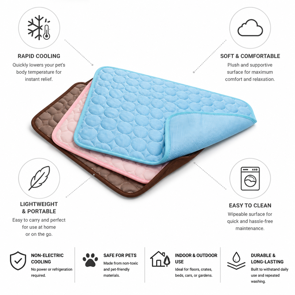 Rapid Self-Cooling Plush Pet Cooling Mat