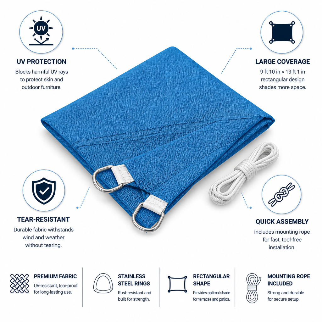 UV-Resistant & Tear-Proof Sunshade Sail (3×4 m)