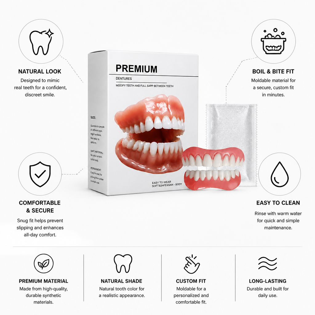 Moldable Boil-and-Bite Silicone Dentures