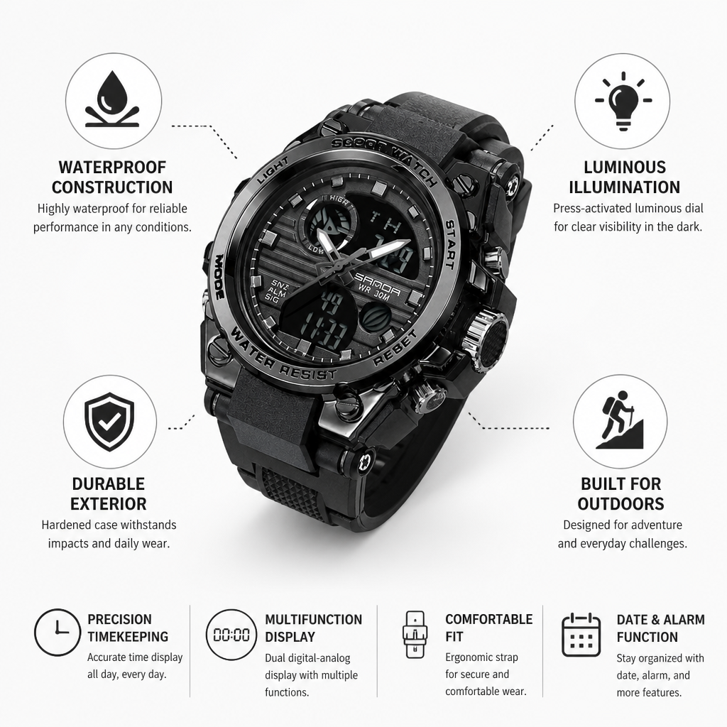 Waterproof Luminous Multifunctional Outdoor Watch