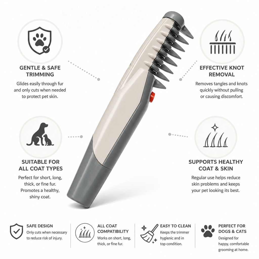 Gentle No-Pull & All-Coat Detangling Trimmer (For Dogs & Cats)