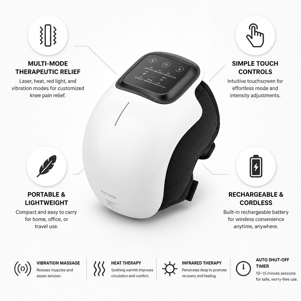 Rechargeable Heat & Vibration Knee Massager