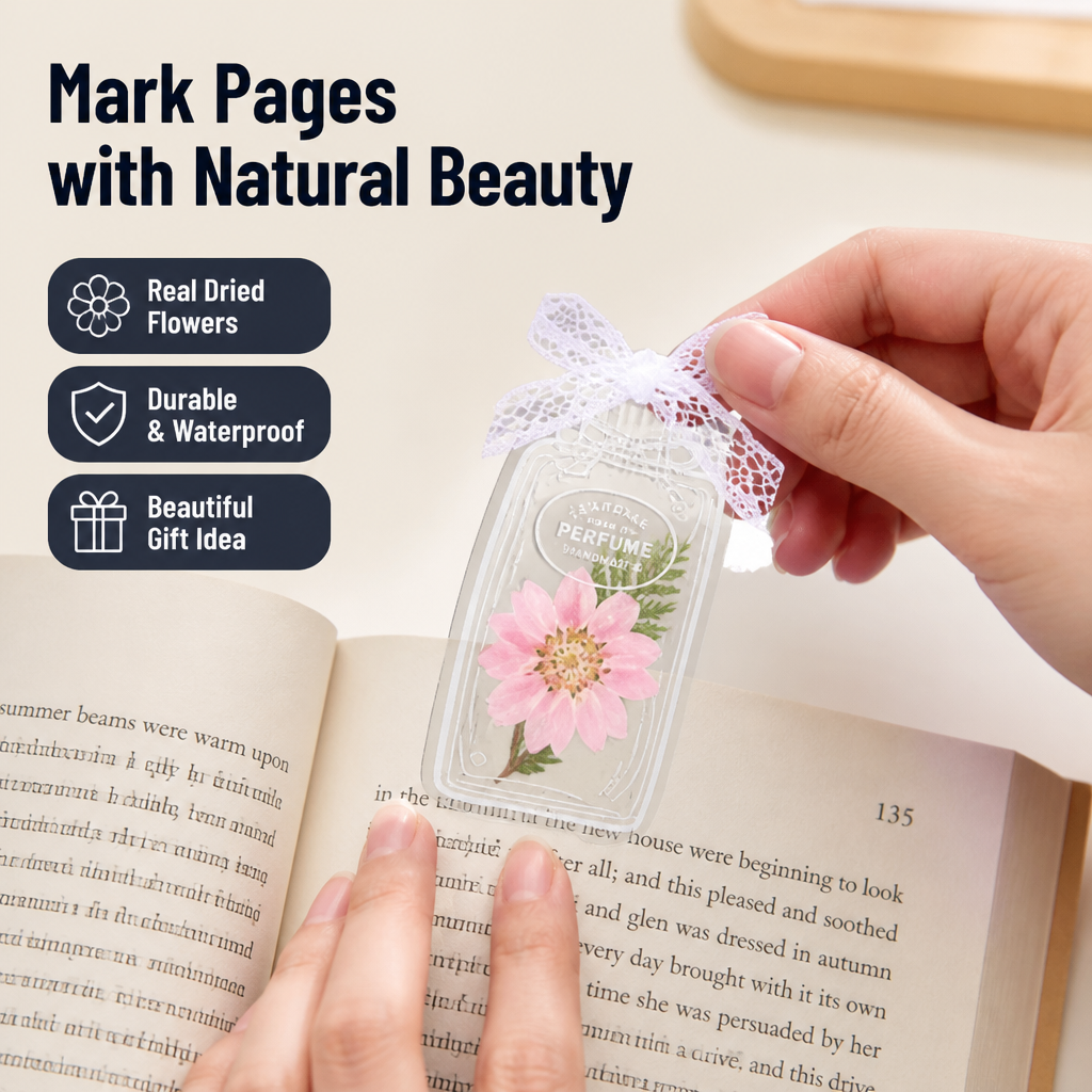Real Pressed Flower Bookmarks for Page Marking - No Wilting
