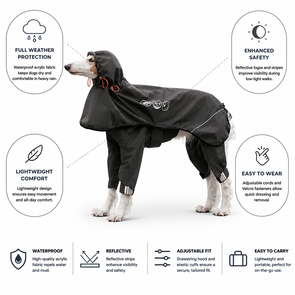 Waterproof Reflective Dog Raincoat (Four-Leg Full Coverage)