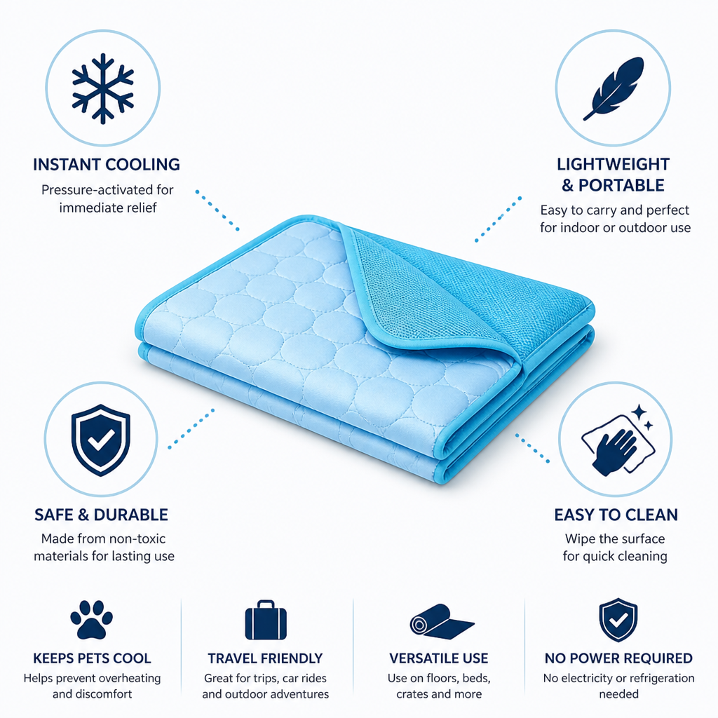 Pressure-Activated Lightweight Dog Cooling Mat
