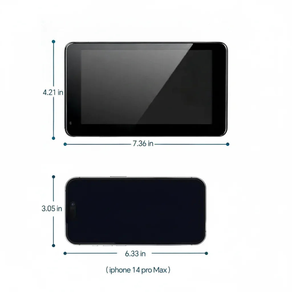 Wireless 7-Inch Car Display with Backup Camera and Voice Guidance
