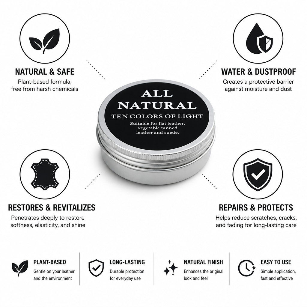 Plant-Based Waterproof Leather & Wood Polish (50g Tin)